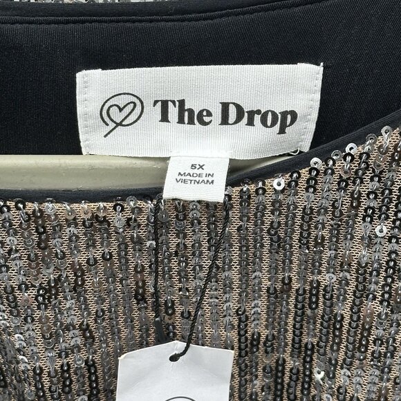 The Drop Padma Women's Plus Size 5X Pewter Sequin Cut-Out Midi Party Dress NWT - Picture 7 of 14